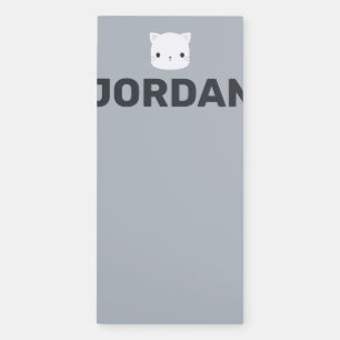 Cute Little Cat with Personalized Name Magnetic Notepad