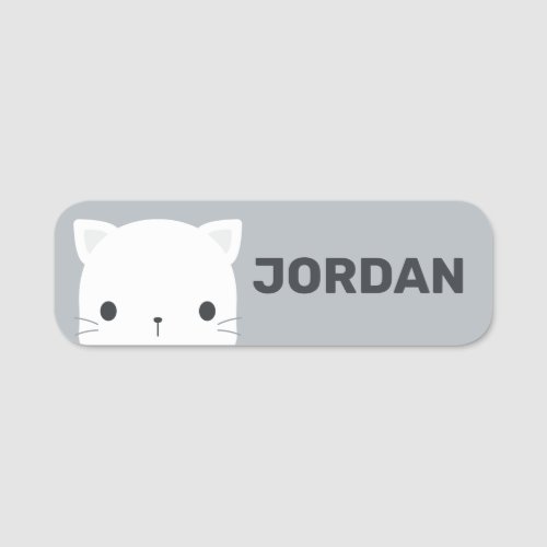 Cute Little Cat with Personalized Name Name Tag