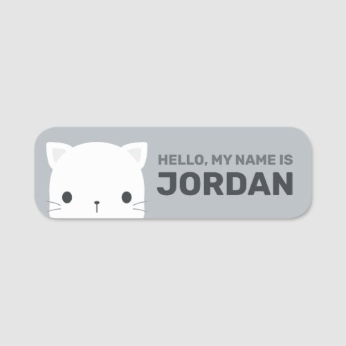 Cute Little Cat with Personalized Name Name Tag