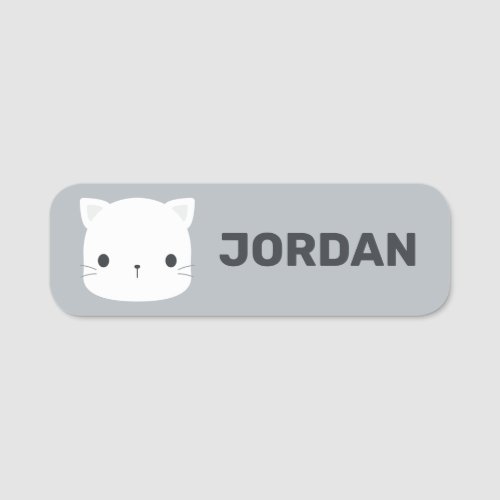 Cute Little Cat with Personalized Name Name Tag