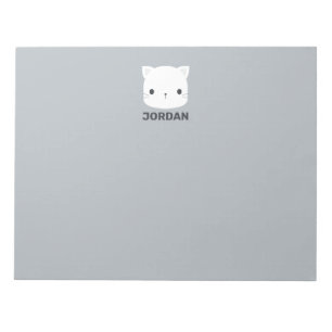 Cute Little Cat with Personalized Name Notepad