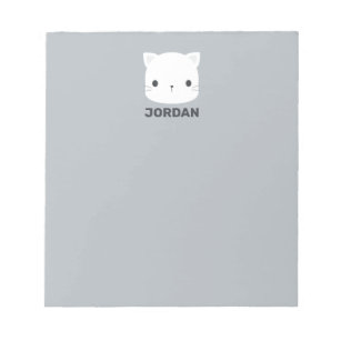 Cute Little Cat with Personalized Name Notepad