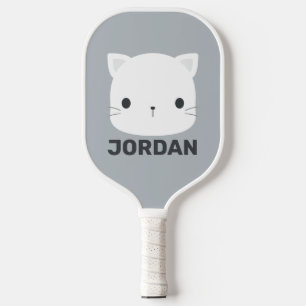 Cute Little Cat with Personalized Name Pickleball Paddle