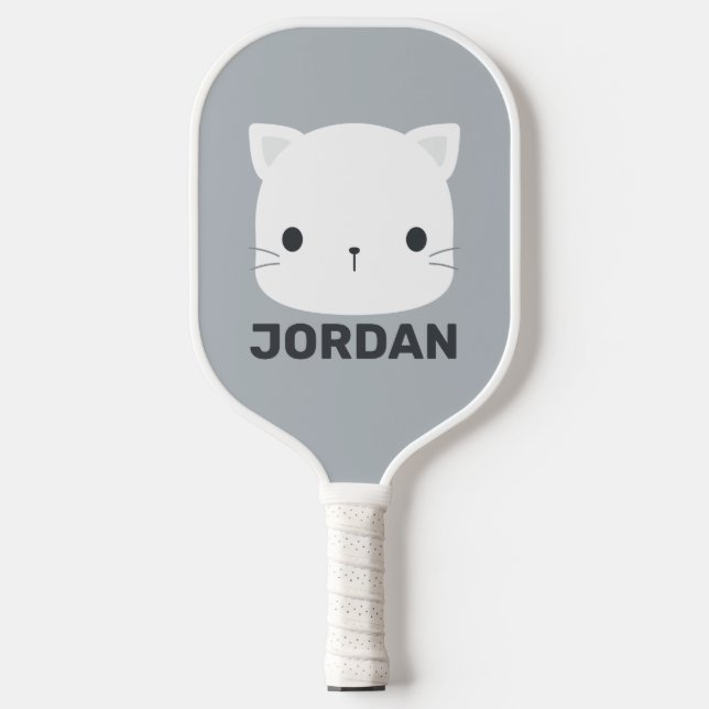 Cute Little Cat with Personalized Name Pickleball Paddle (Front)