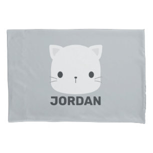 Cute Little Cat with Personalized Name Pillow Case