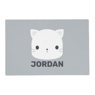 Cute Little Cat with Personalized Name Placemat