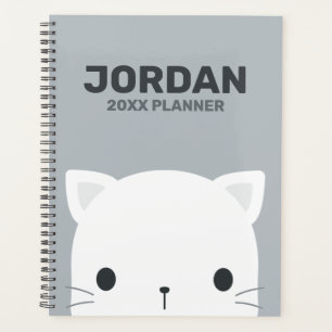 Cute Little Cat with Personalized Name Planner