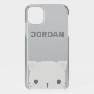 Cute Little Cat with Personalized Name iPhone 11 Case