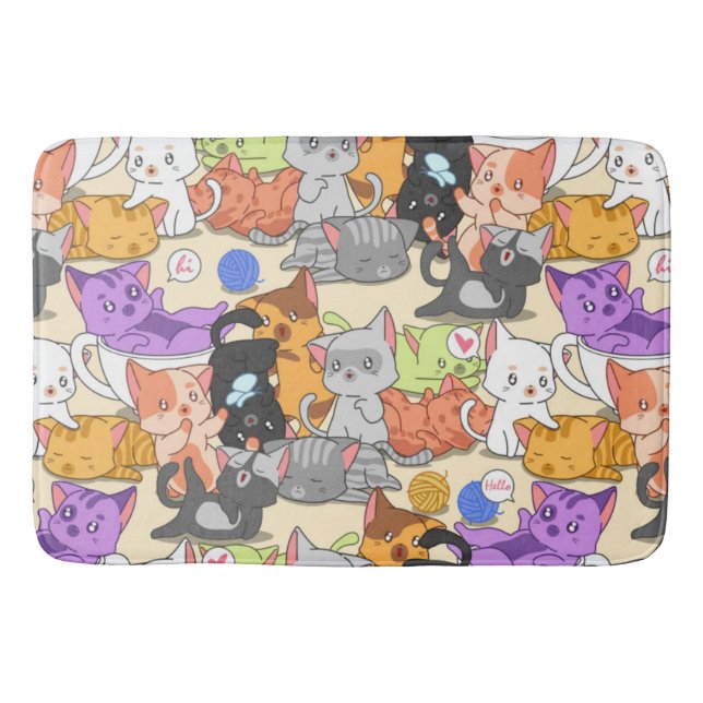 Cute Little Cats Pattern Bath Mat (Front)