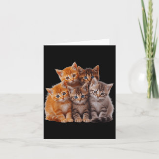 Cute Little Cats Playing Build Wall for Lovers Card