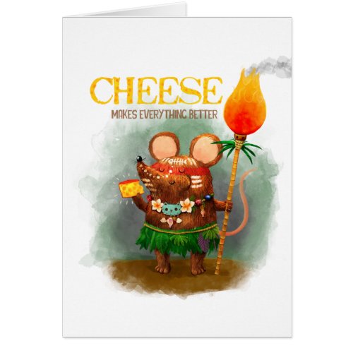 Cute Little Cave Mouse and its Cheese Cards