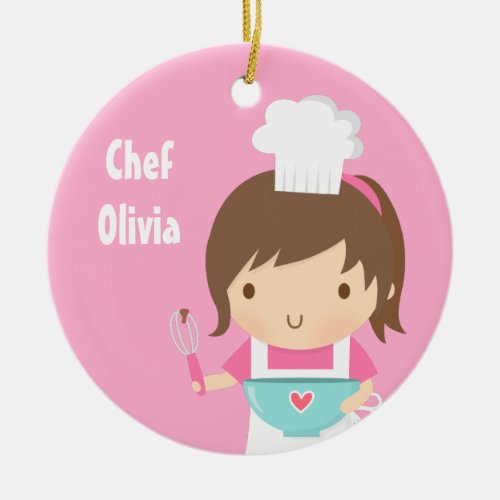 Cute Little Chef Baker Girls Room Decor Ceramic Ornament