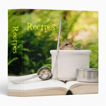 Cute Little Chef Chipmunk 1.5" Recipe Binder by Meg_Stewart at Zazzle