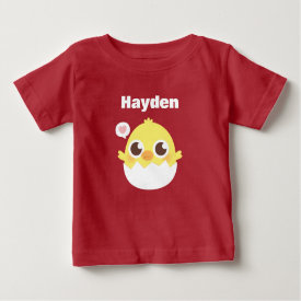 Cute Little Chick Hatching From Egg Baby Tee