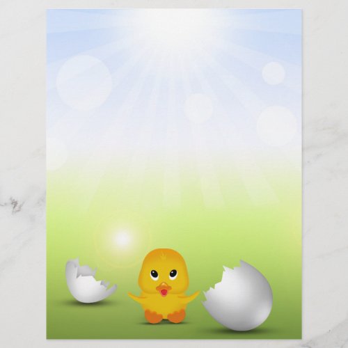 Cute Little Chick _ Kids Letterhead Stationery