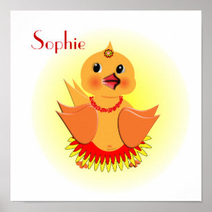 Cute Little Chick Personalized Fun Nursery Poster