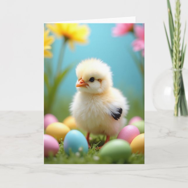 Cute Little Chick Spring Card (Front)