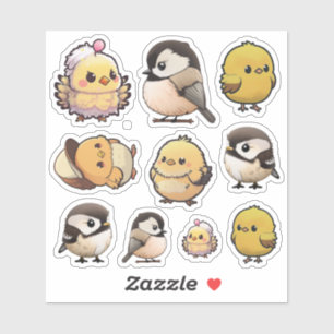 Cute Little Chicks and Chickadee Stickers