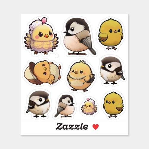 Cute Little Chicks and Chickadee Stickers