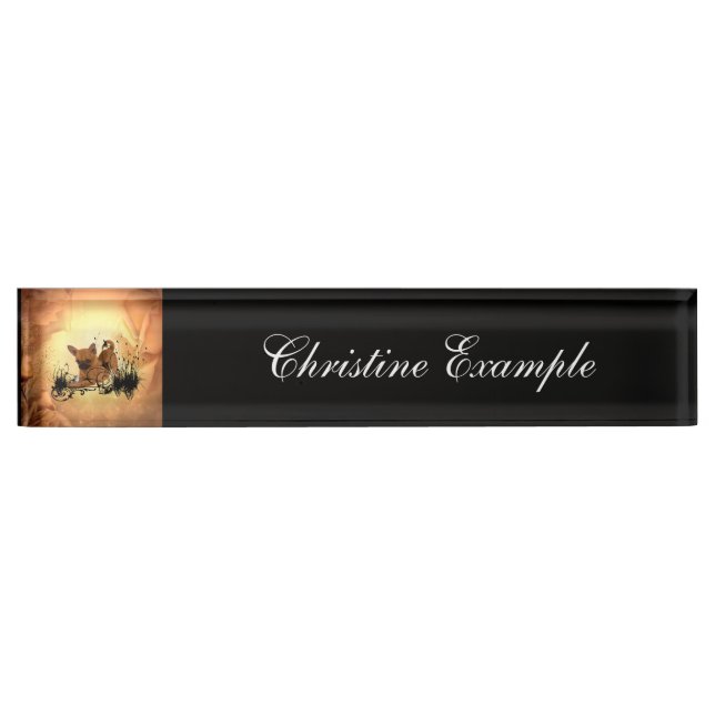 Cute little chihuahua desk name plate (Front)