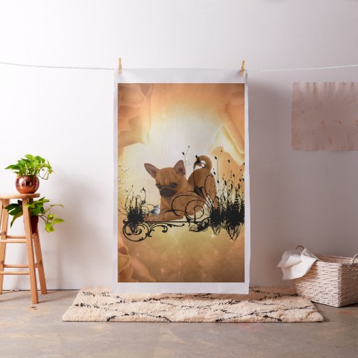 Cute little chihuahua fabric