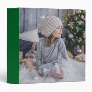 Cute little child girl and  the Christmas tree .jp 3 Ring Binder
