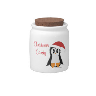 Cute Little Christmas Candy Penguin Jar