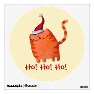 Cute Little Christmas Cat Wall Skins