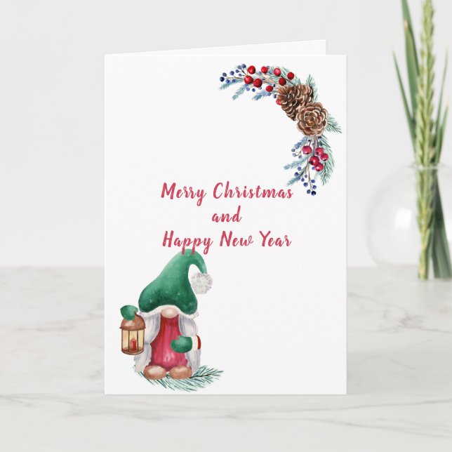 Cute Little Christmas Gnome  Card (Front)