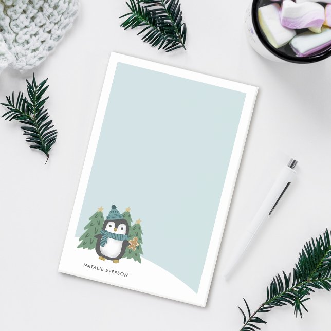 Cute Little Christmas Penguin | Name Post-it Notes (Creator Uploaded)
