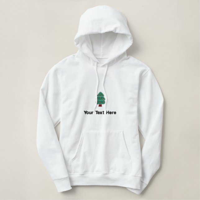 Cute Little Christmas Tree Personalized Embroidered Hoodie (Design Front)