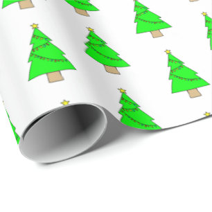 Cute Little Christmas Trees Wrapping Paper