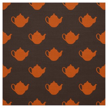 cute little colored teapots pattern fabric