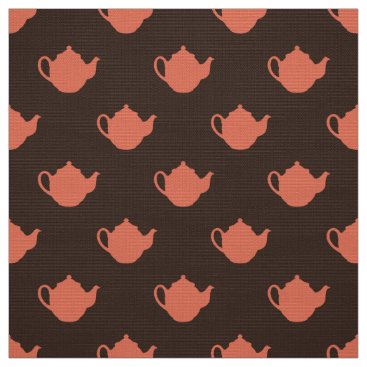 cute little colored teapots pattern fabric