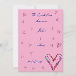 cute little colorful heart heart invitation