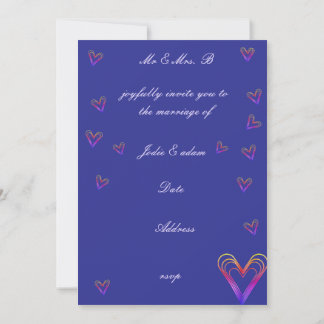 cute little colorful heart heart invitation