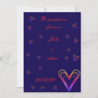 cute little colorful heart heart invitation