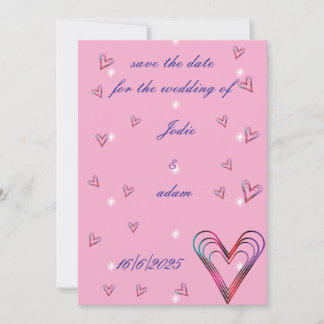 cute little colorful heart heart save the date