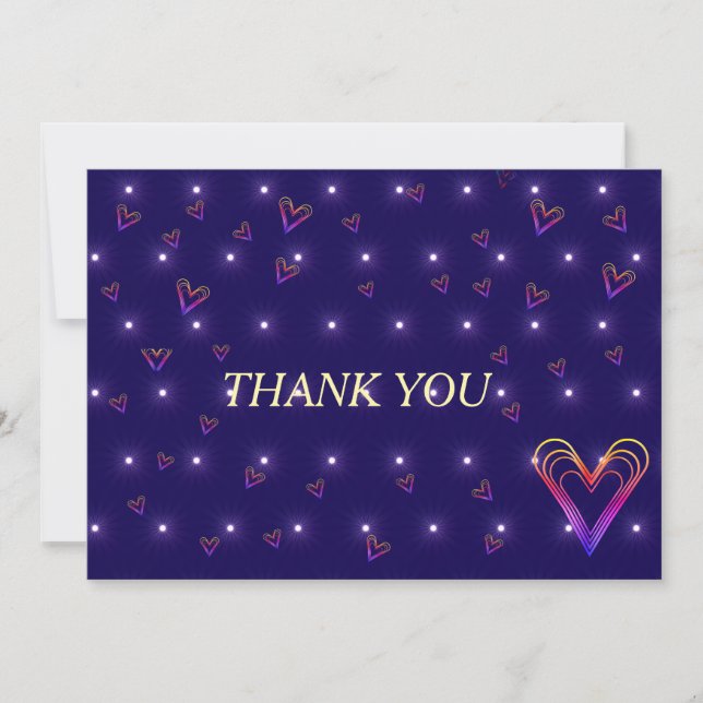 cute little colorful heartheart thank you card (Front)