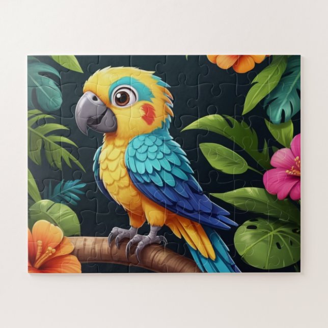 Cute Little Colorful Parrot  Jigsaw Puzzle (Horizontal)