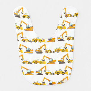 Cute Little Construction Equipment  Baby Bib