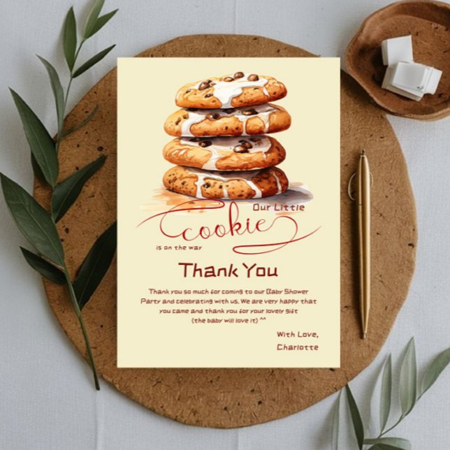 Cute Little Cookie Baby Shower Thank You Card (Creator Uploaded)