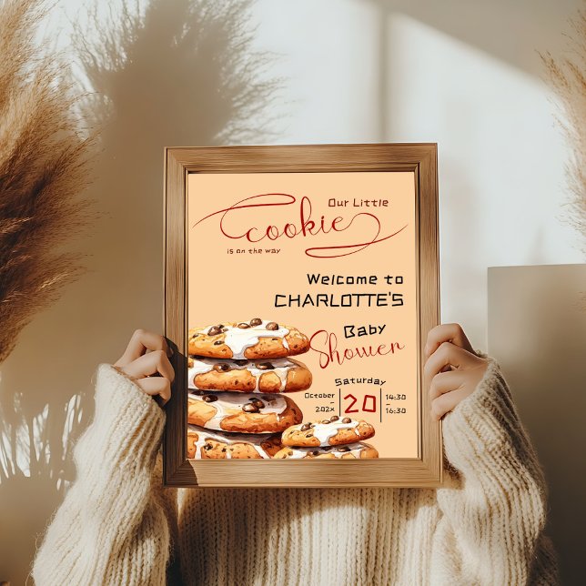 Cute Little Cookie Baby Shower Welcome Poster (Creator Uploaded)