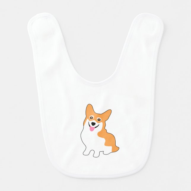 Cute Little Corgi Baby Bib (Front)