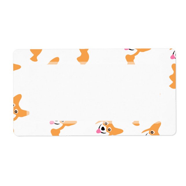 Cute Little Corgi Pattern Label (Front)