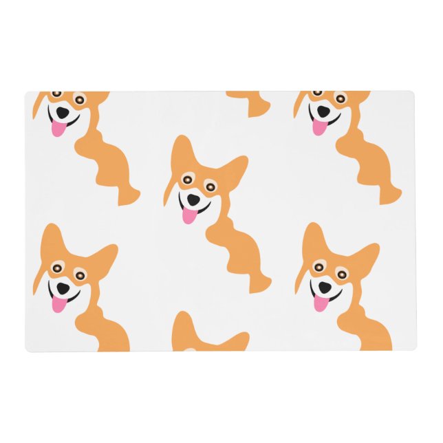 Cute Little Corgi Pattern Placemat (Front)