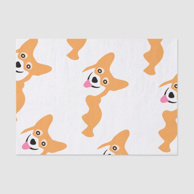 Cute Little Corgi Pattern Tissue Paper (Front)