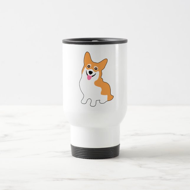 Cute Little Corgi Travel Mug (Center)