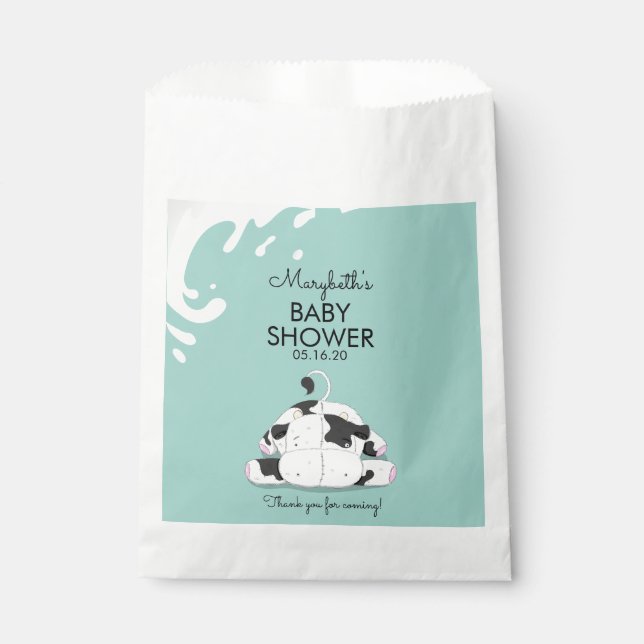 Cute Little Cow Baby Shower Favor Bags (Front)