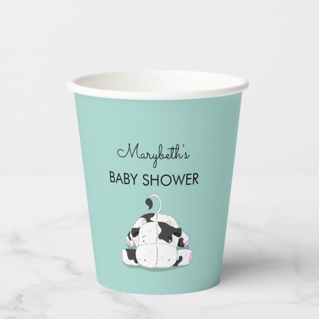 Cute Little Cow Baby Shower Paper Cups (Front)